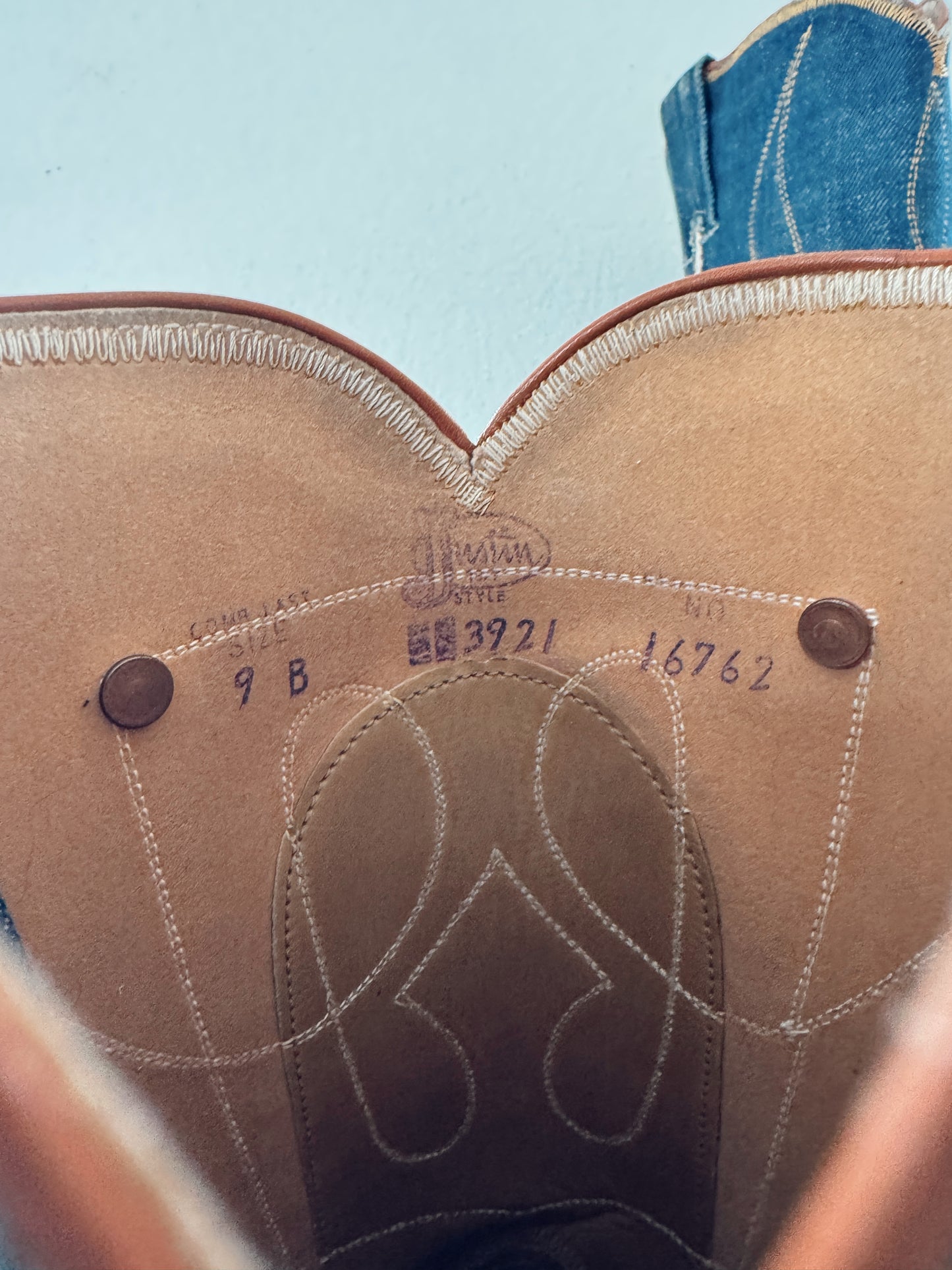 Vintage Denim Cowboy Boots