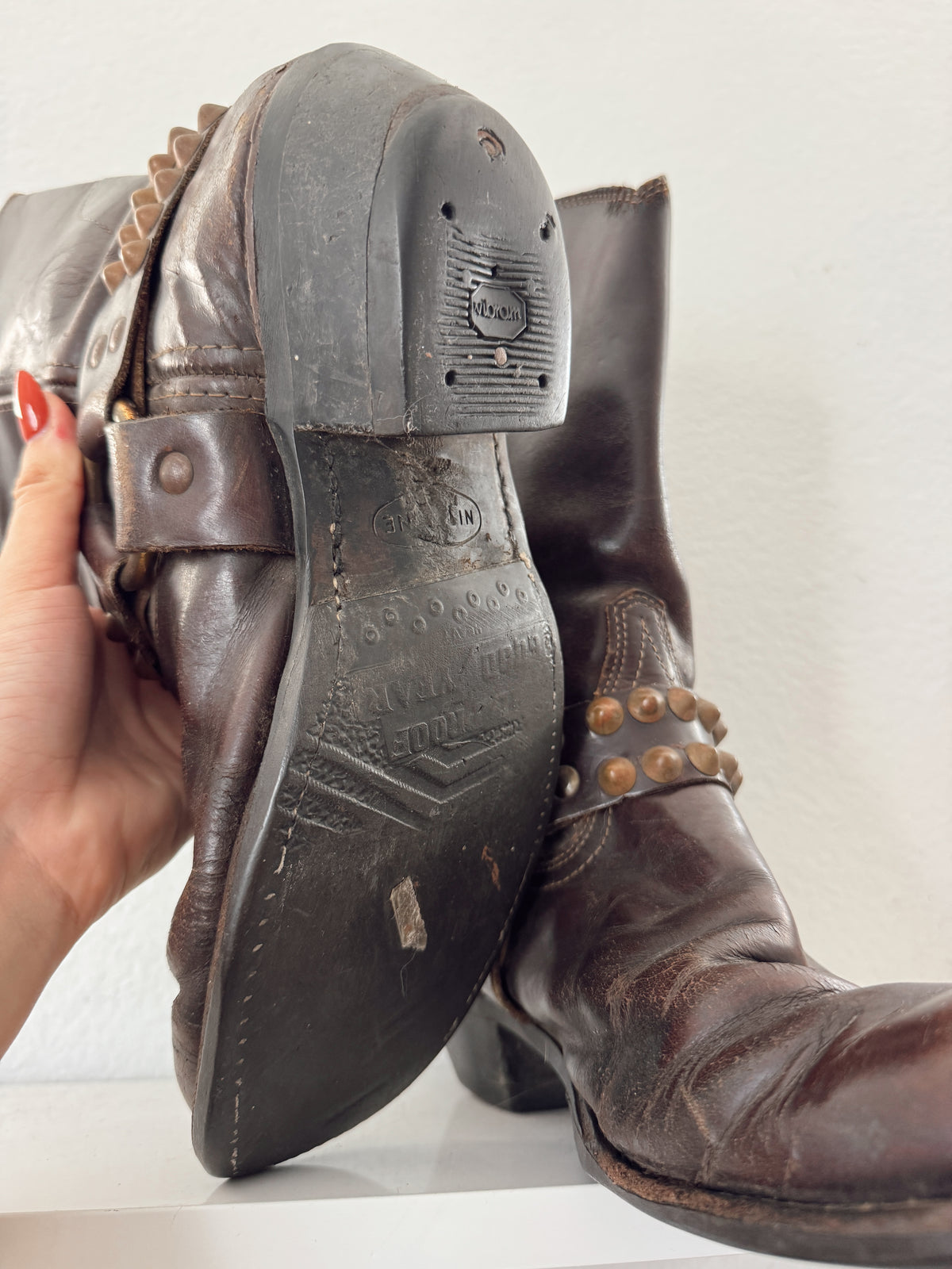 Vintage Brown Biker Boots