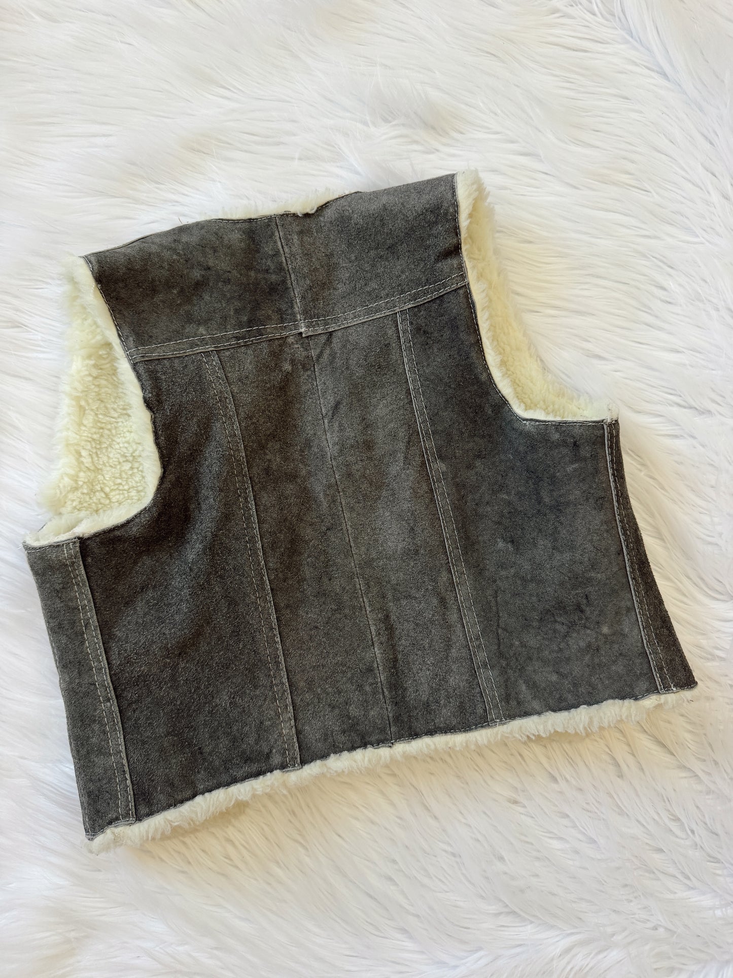 Vintage Kids Suede Sherpa Vest