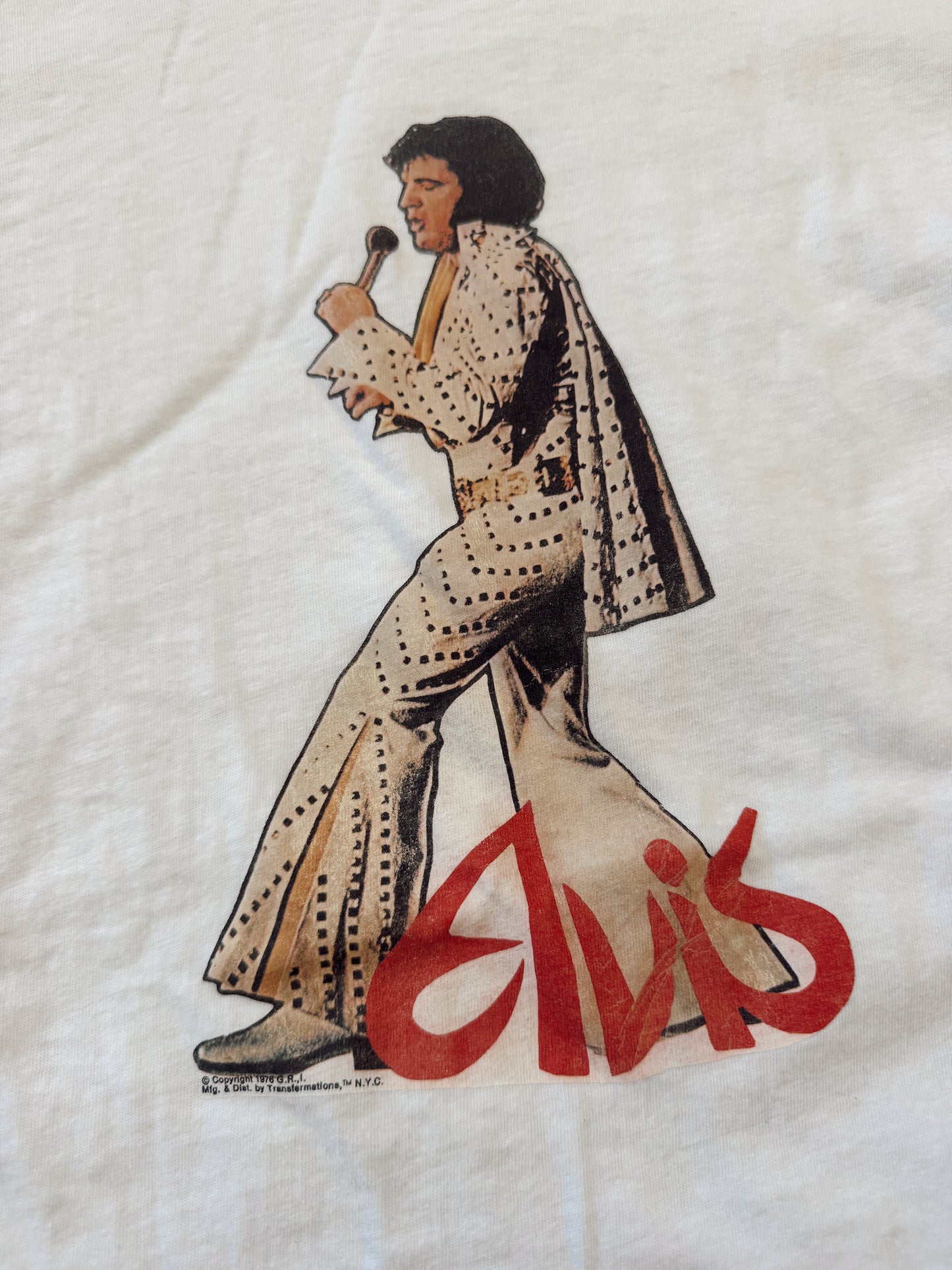 Vintage 1976 Elvis Iron On Tee