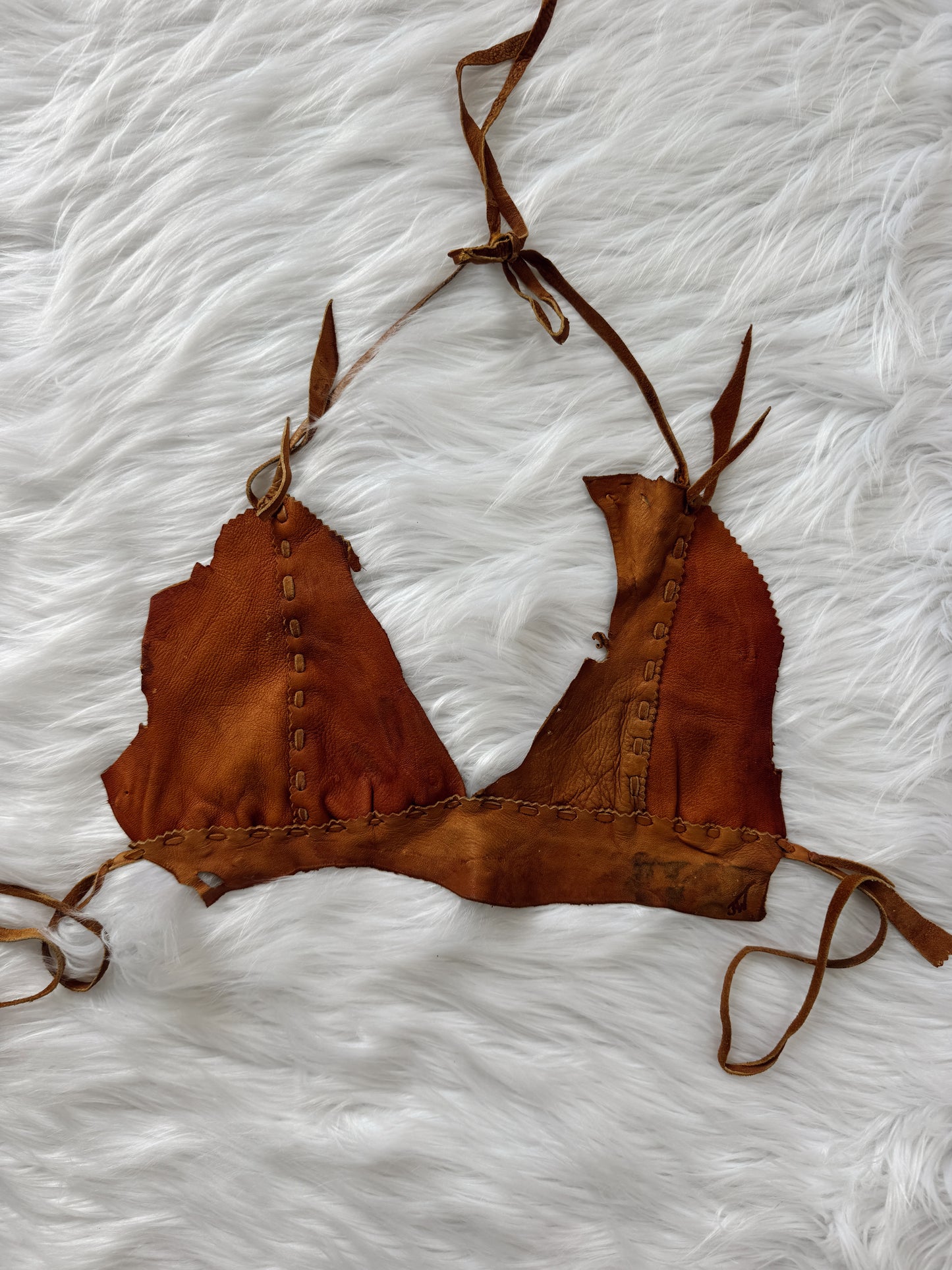 Vintage Leather Halter Top