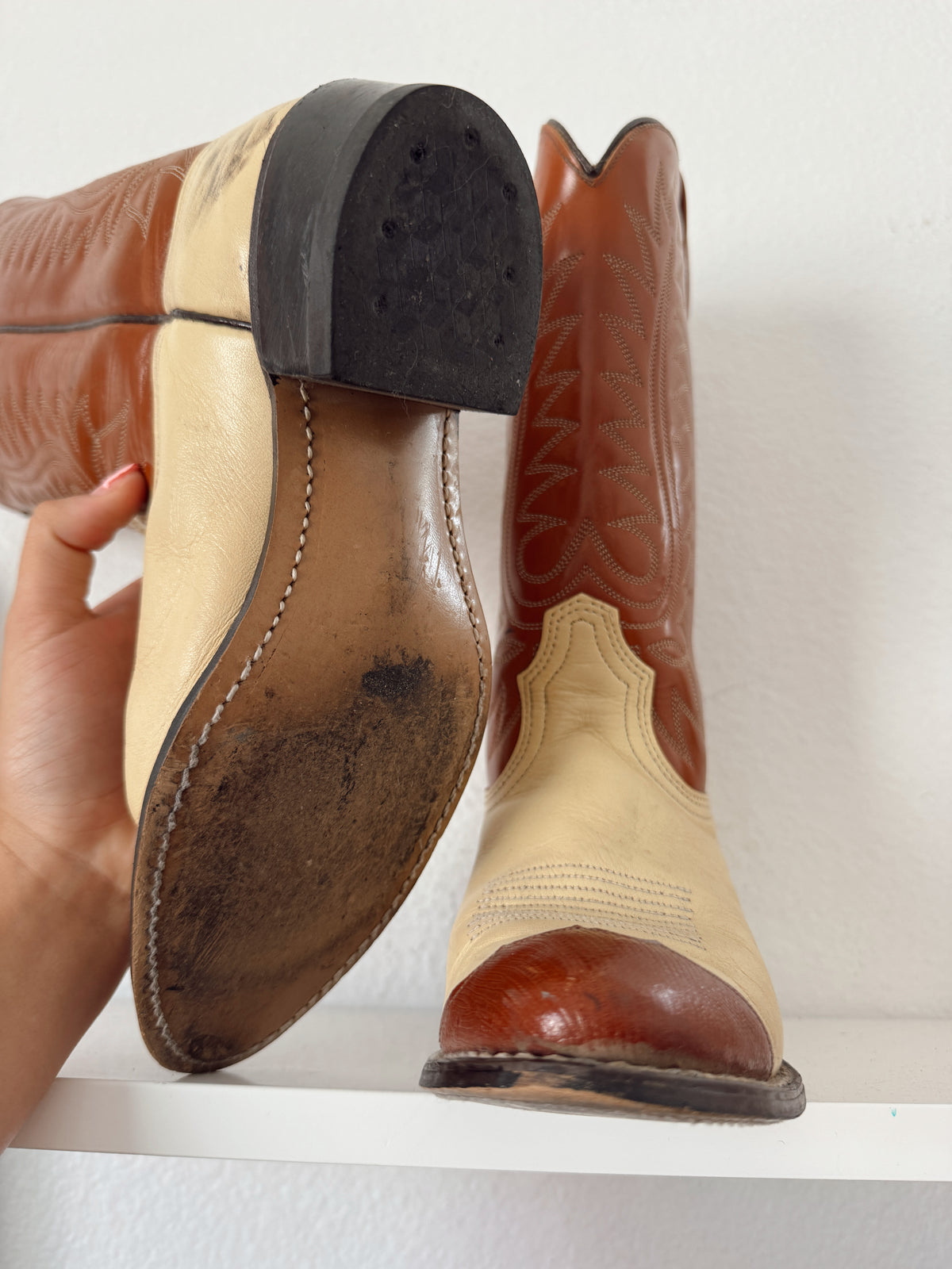 Vintage Two Tone Cowboy Boots