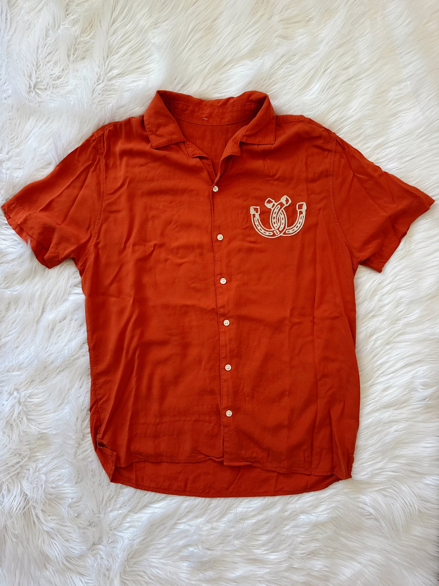 Vintage Horseshoe Embroidered Button Down