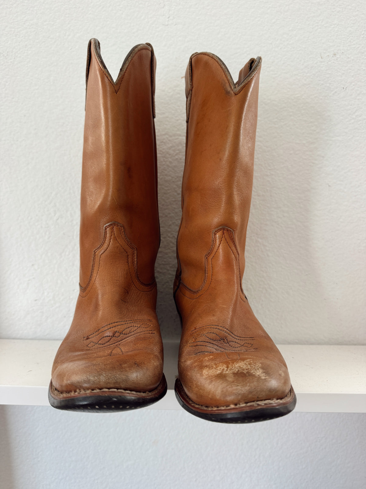 Vintage Tan Cowboy Boots