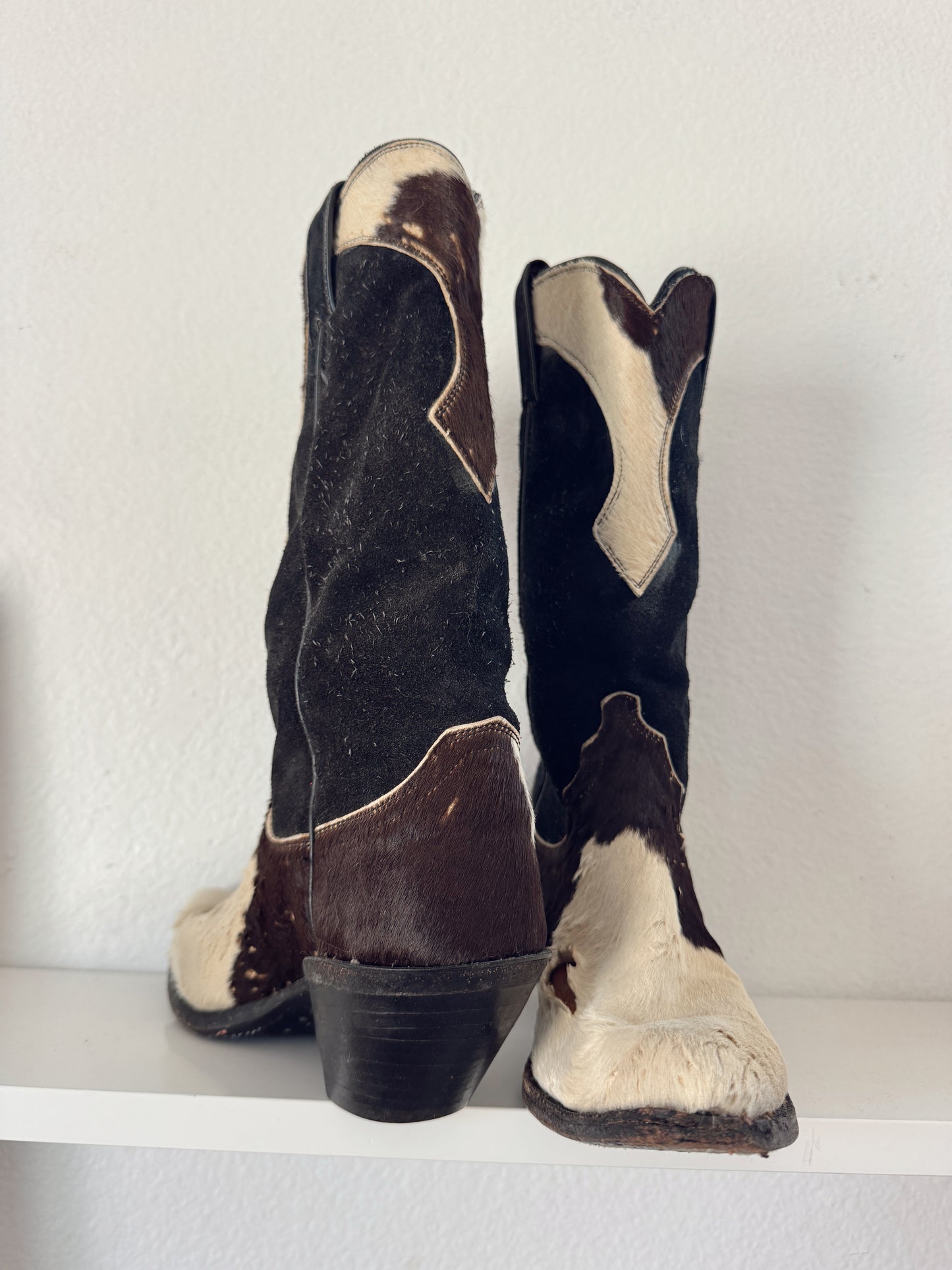 Vintage Cowhide Cowboy Boots