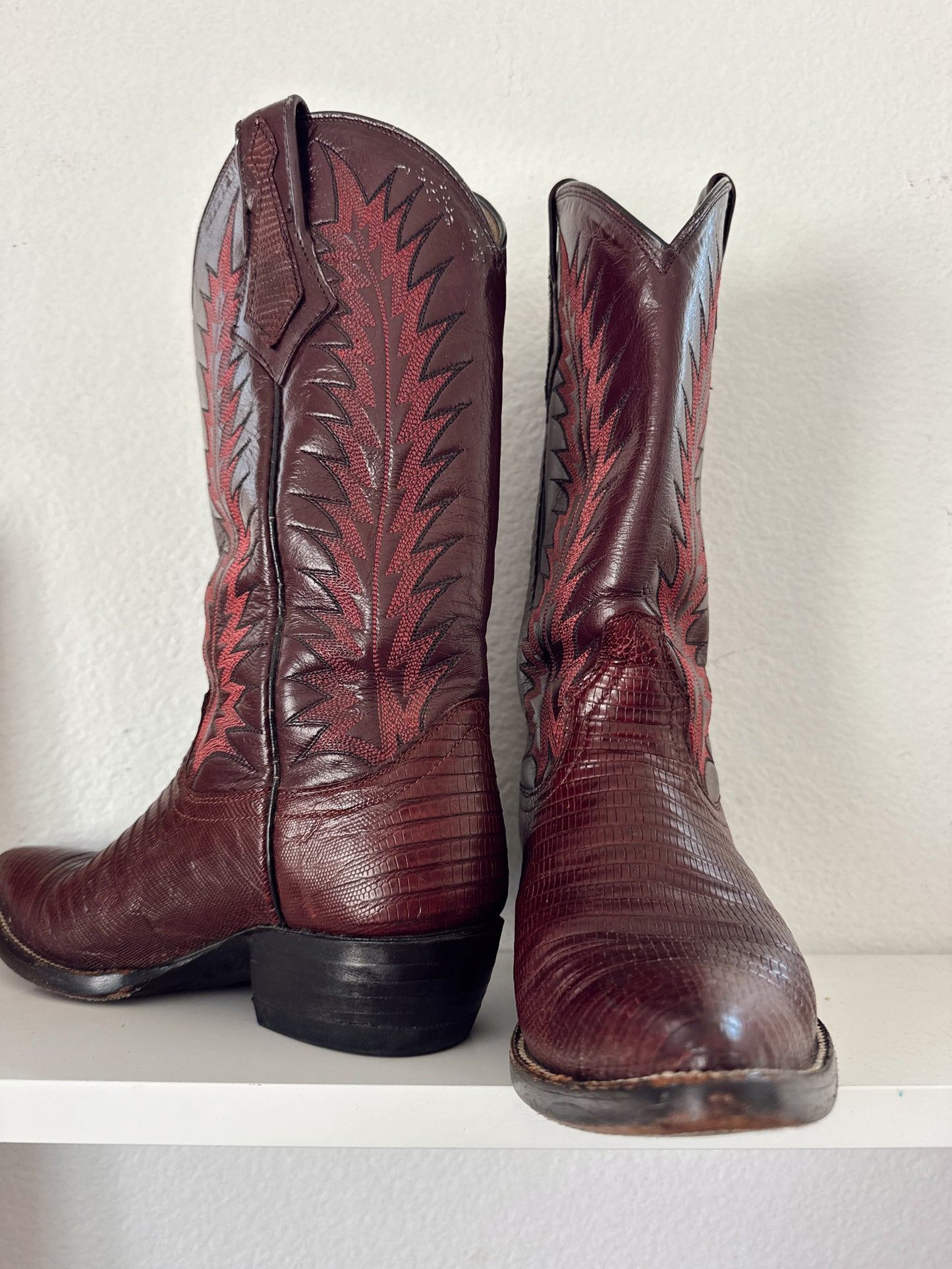 Vintage Maroon Cowboy Boots