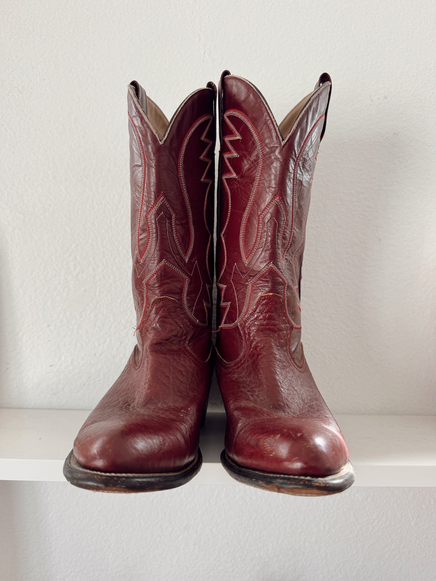 Vintage Red Maroon Cowboy Boots