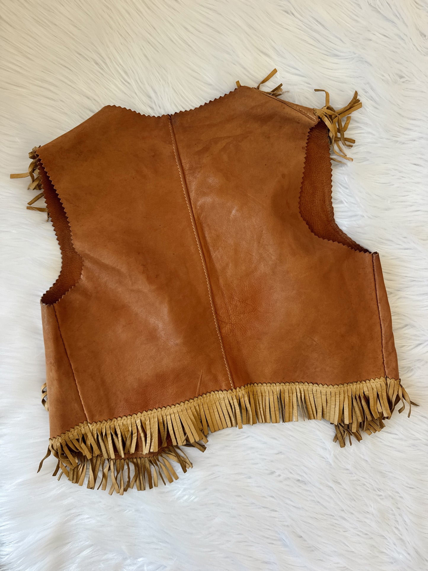 Vintage Leather Vest & Skirt Set