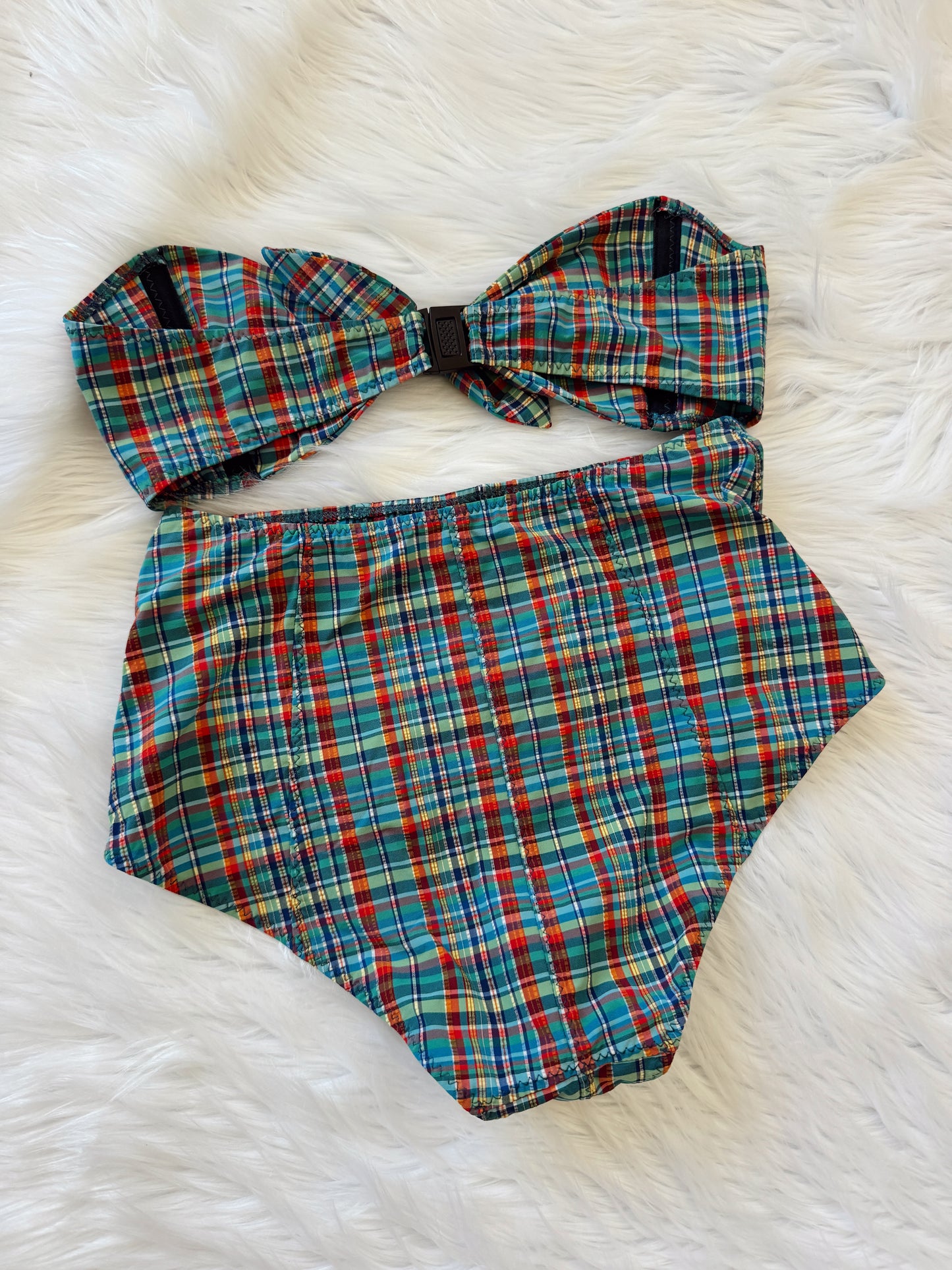 Vintage 1980s Plaid Bikini Set