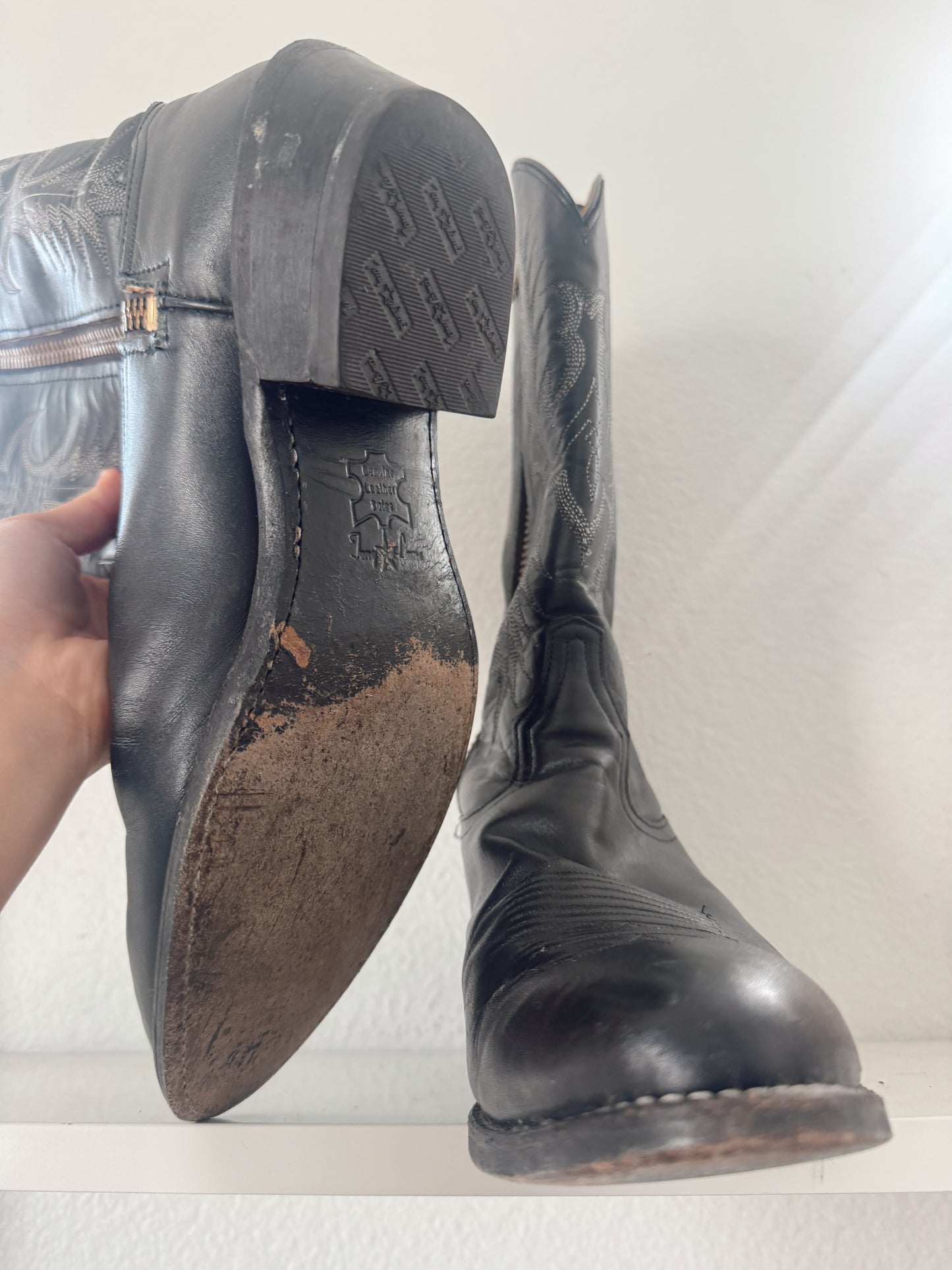Vintage Black Cowboy Boots