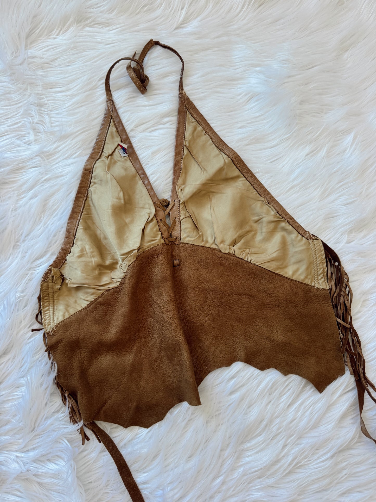 Vintage Harley Davidson Brown Halter Top