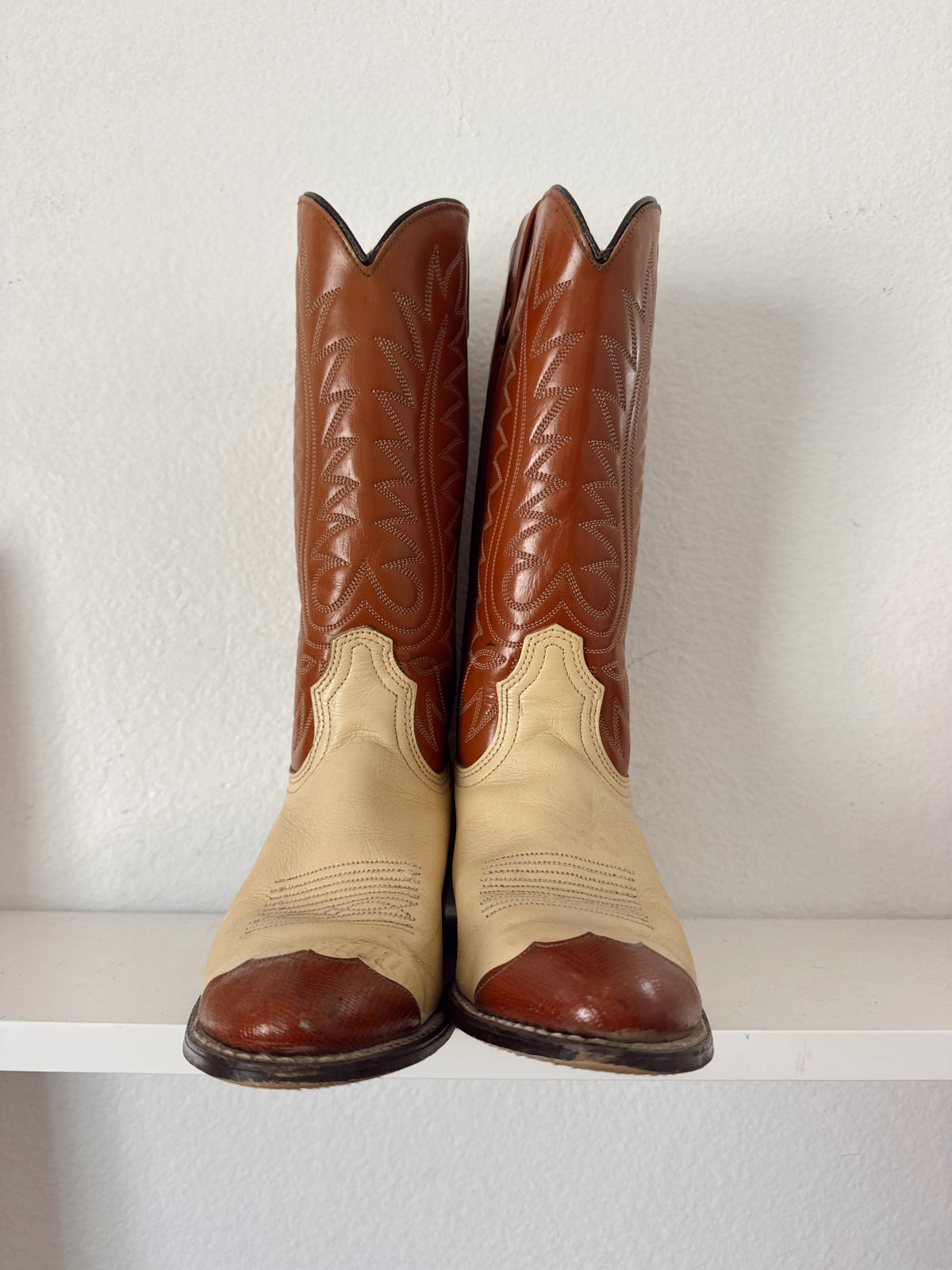 Vintage Two Tone Cowboy Boots