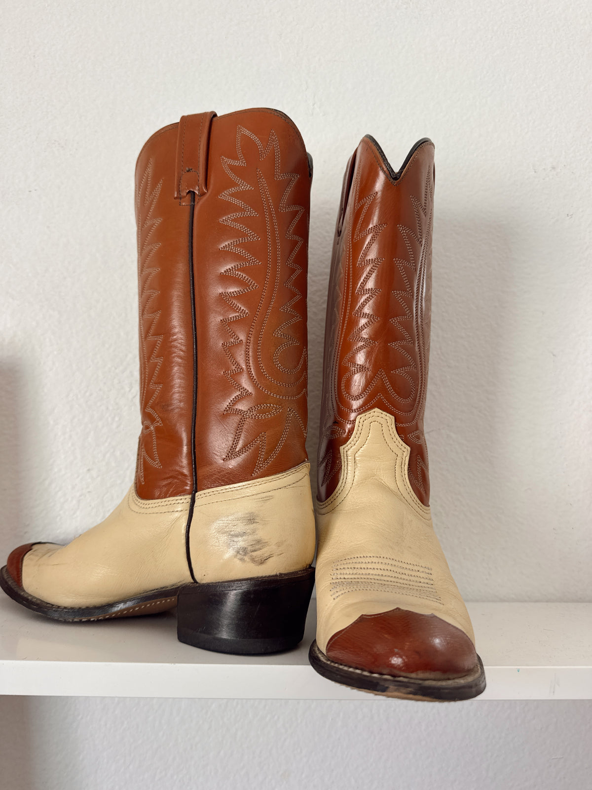 Vintage Two Tone Cowboy Boots