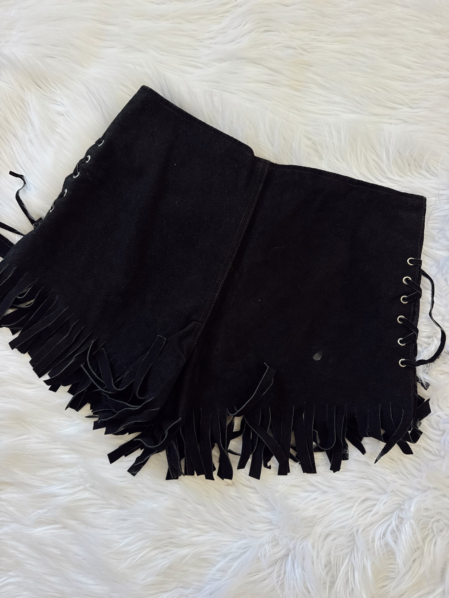 Vintage Easyriders Fringe Leather Shorts