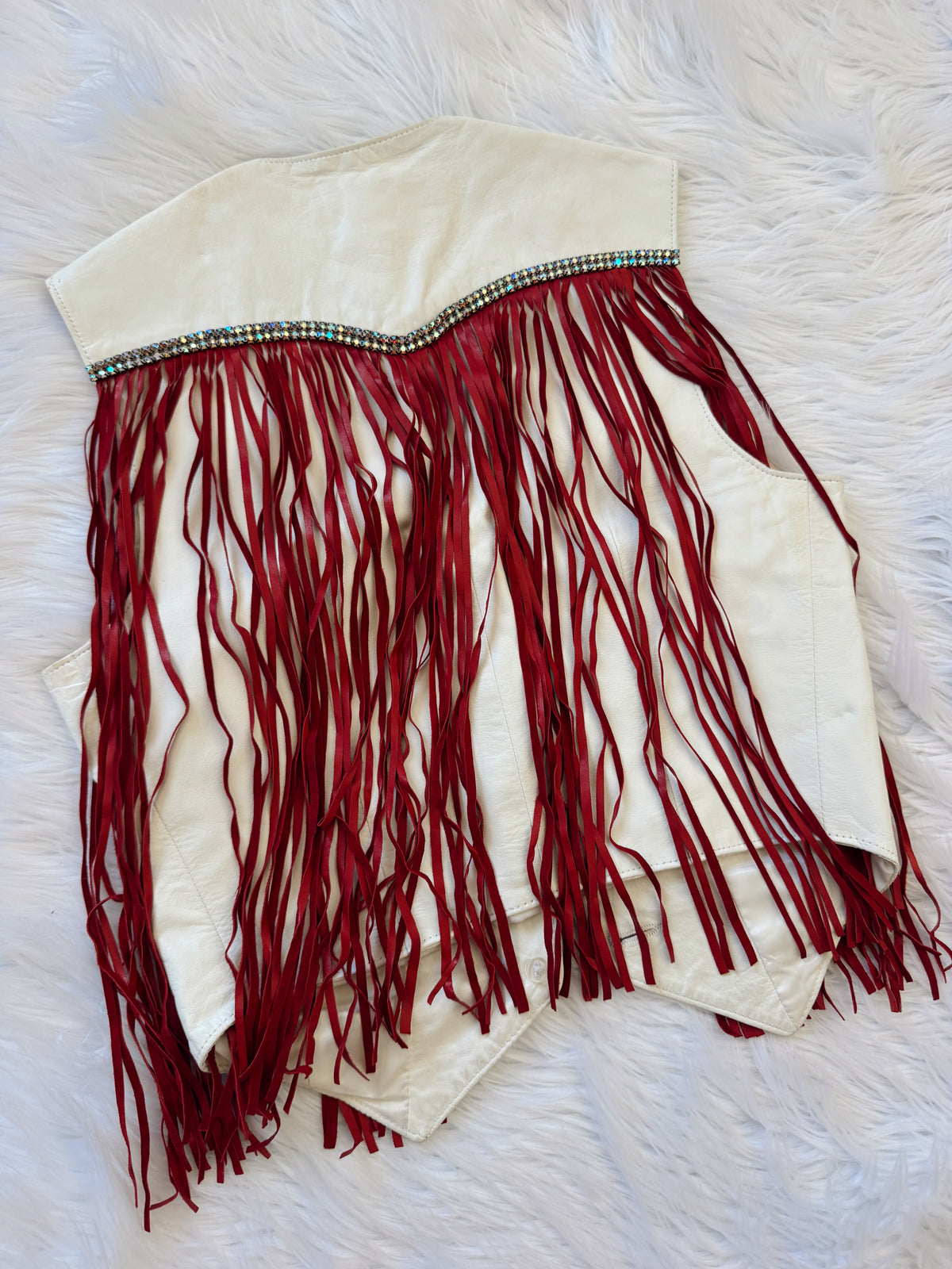 Vintage Star Fringe Leather Vest