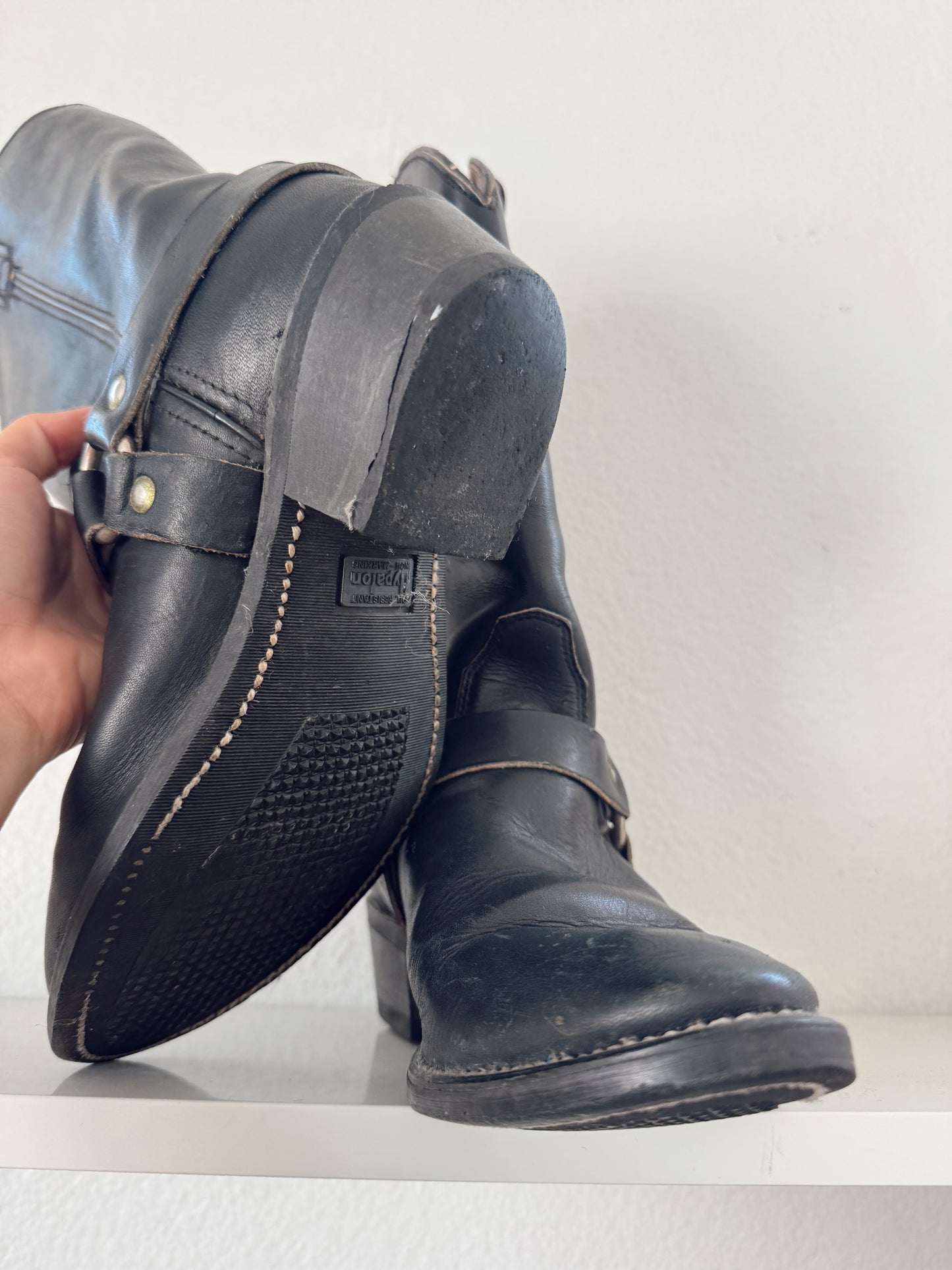 Vintage Biker Cowboy Boots