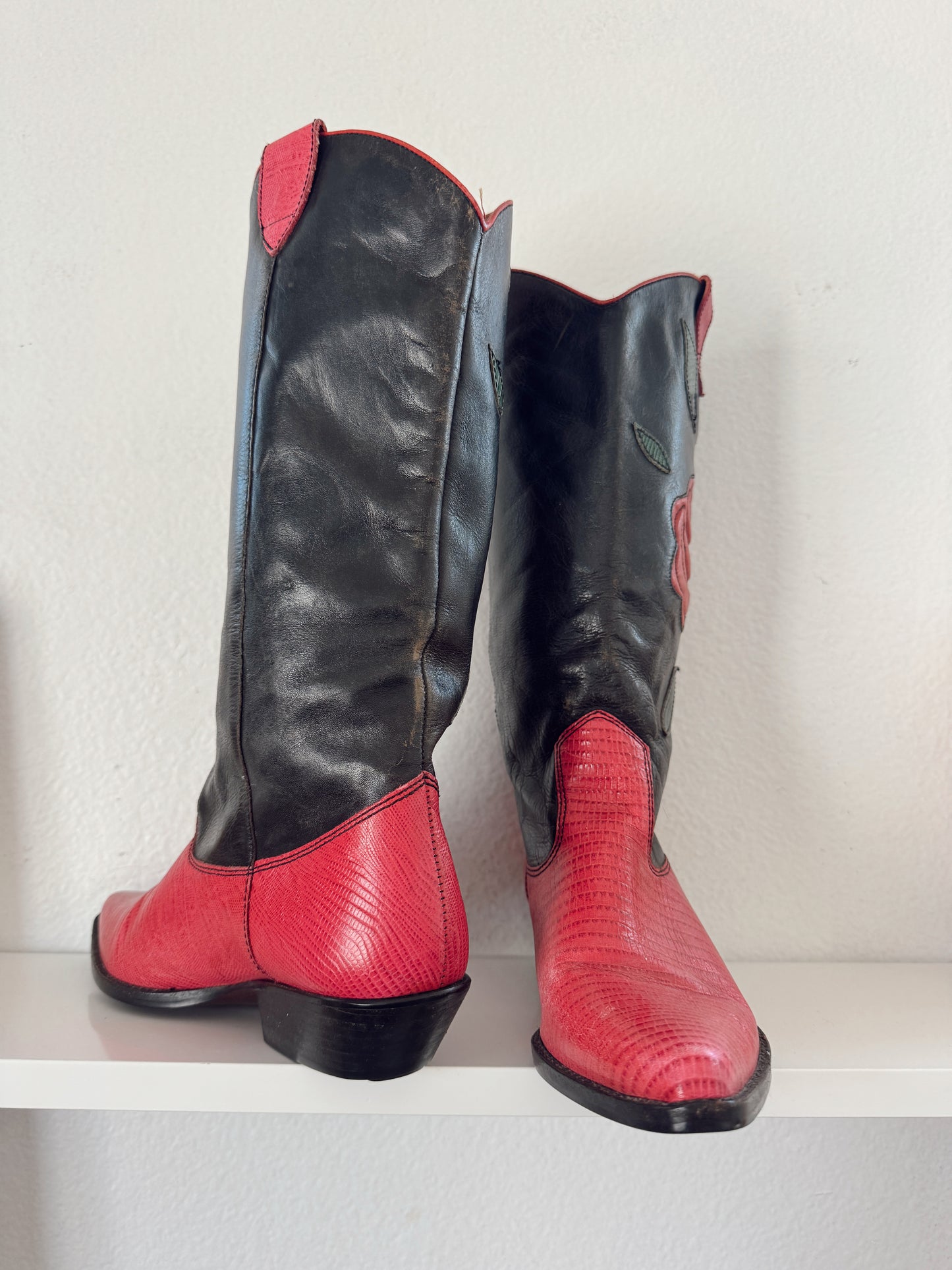 Vintage Rose Cowboy Boots