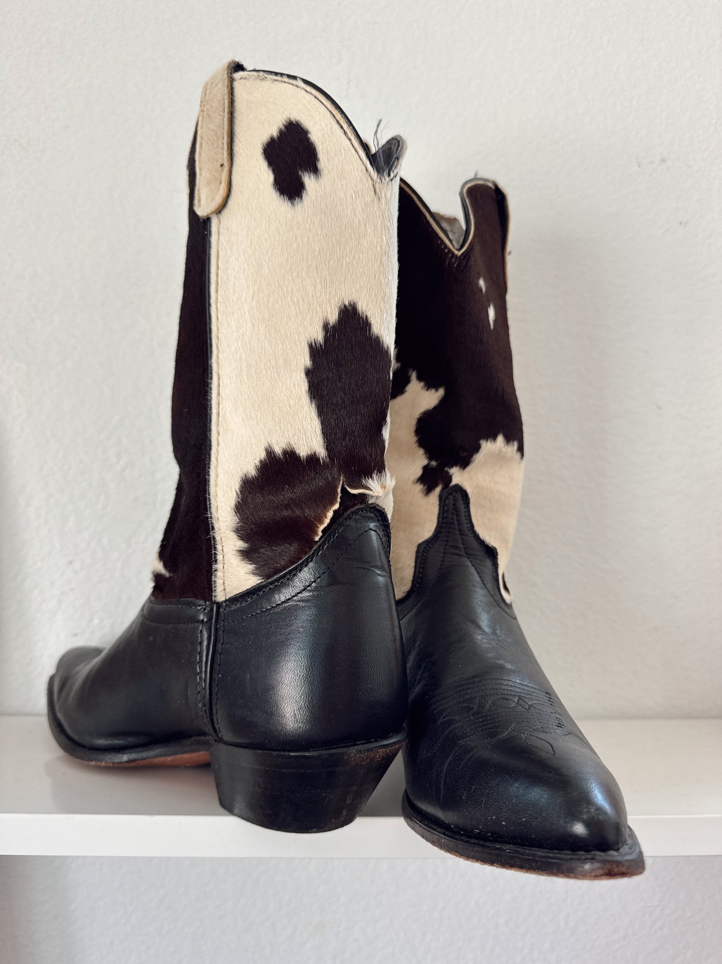 Vintage Cowhide Cowboy Boots