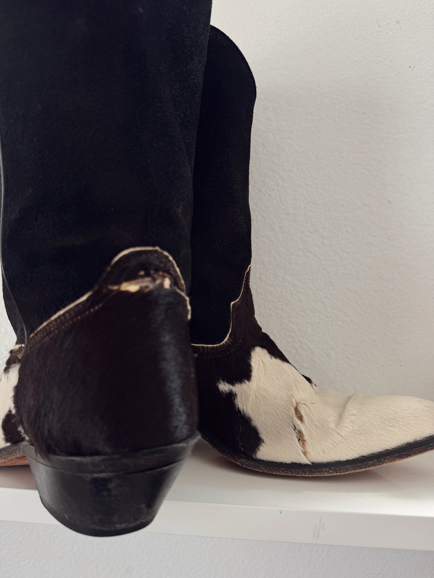 Vintage Cowhide Cowboy Boots