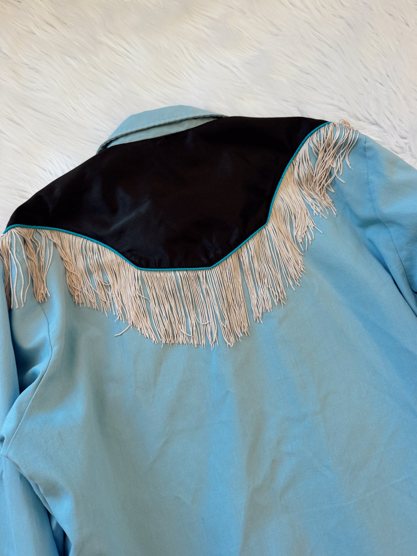 Vintage Horse Fringe Pearl Snap