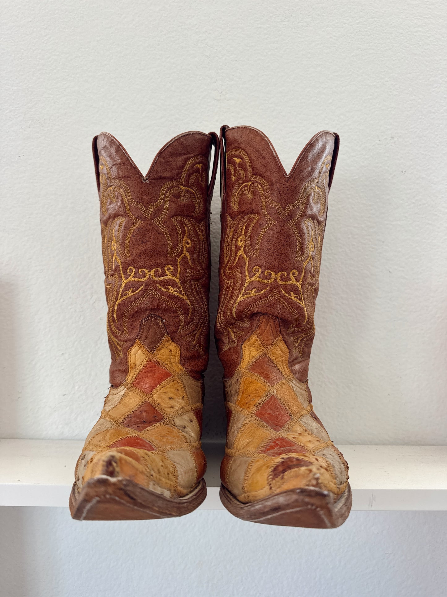 Vintage Patchwork Cowboy Boots