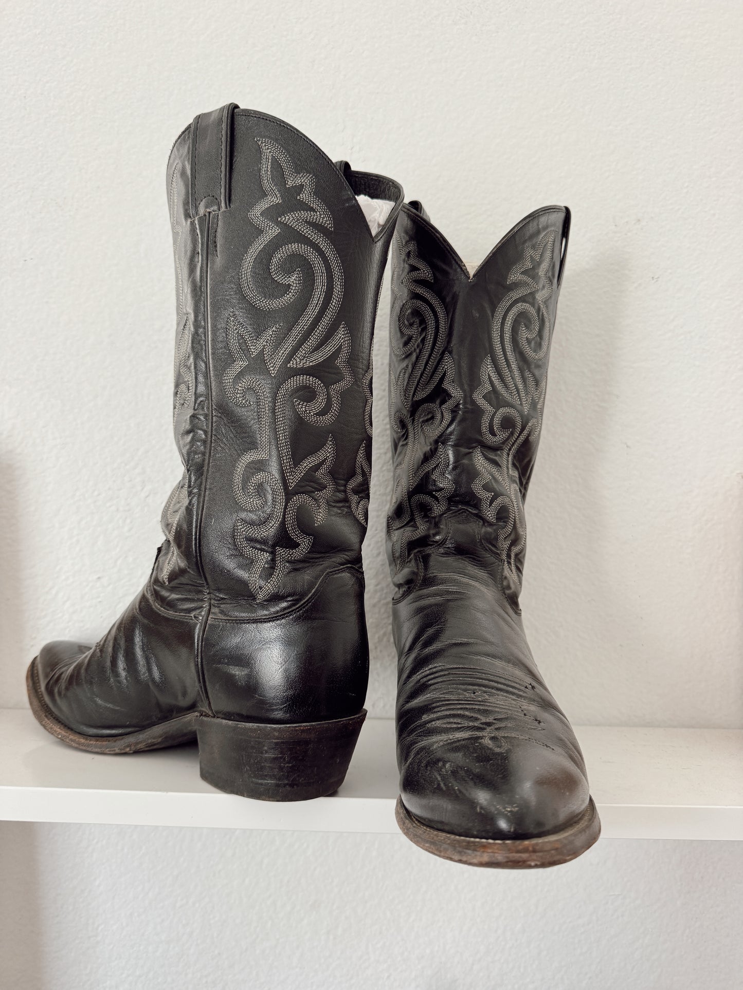 Vintage Black Cowboy Boots