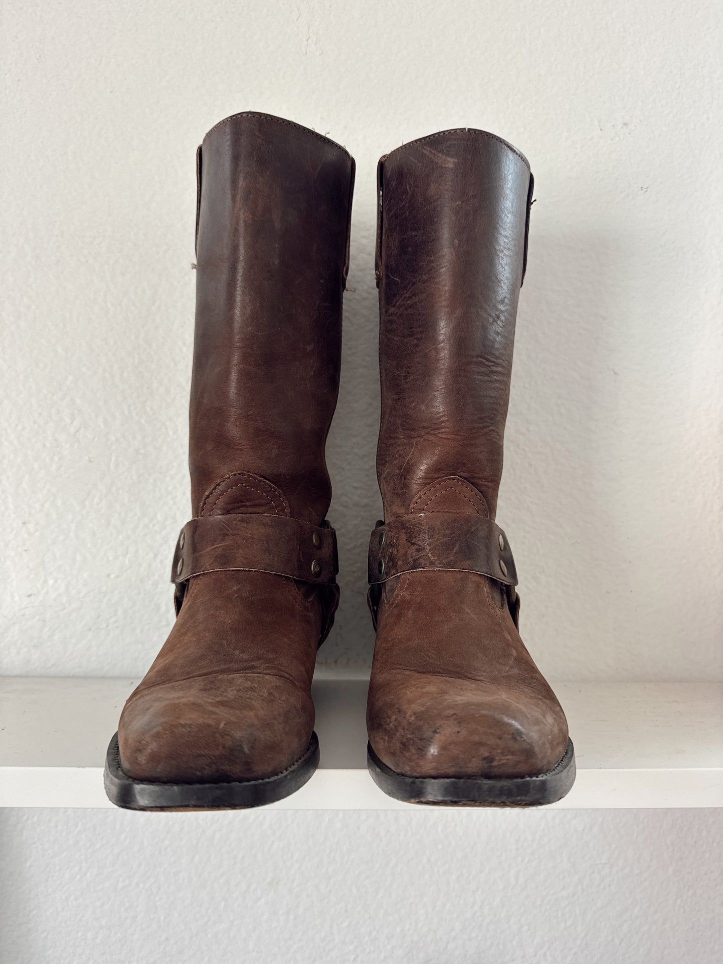 Vintage Brown Biker Boots