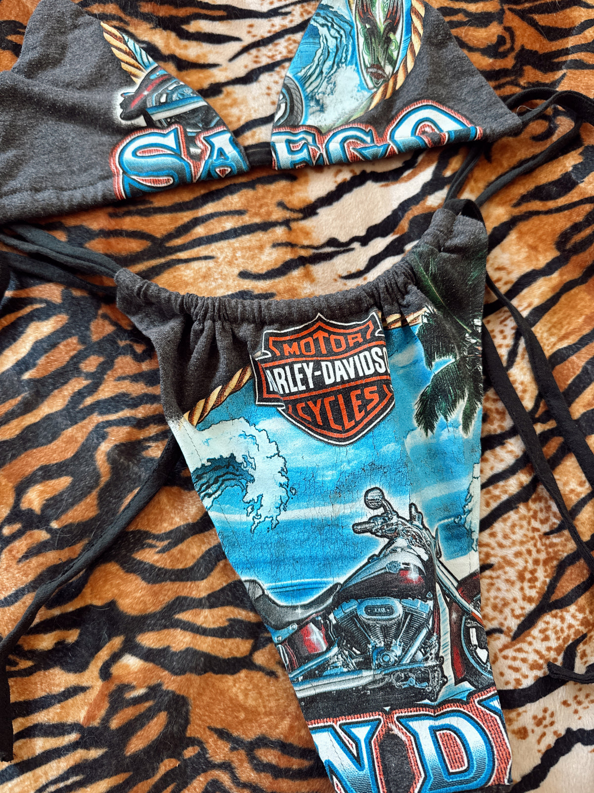 Vintage Harley Davidson Bikini Set