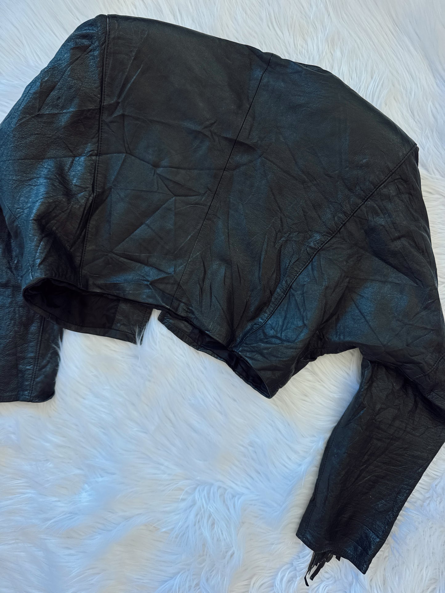 Vintage Cowhide Fringe Leather Jacket