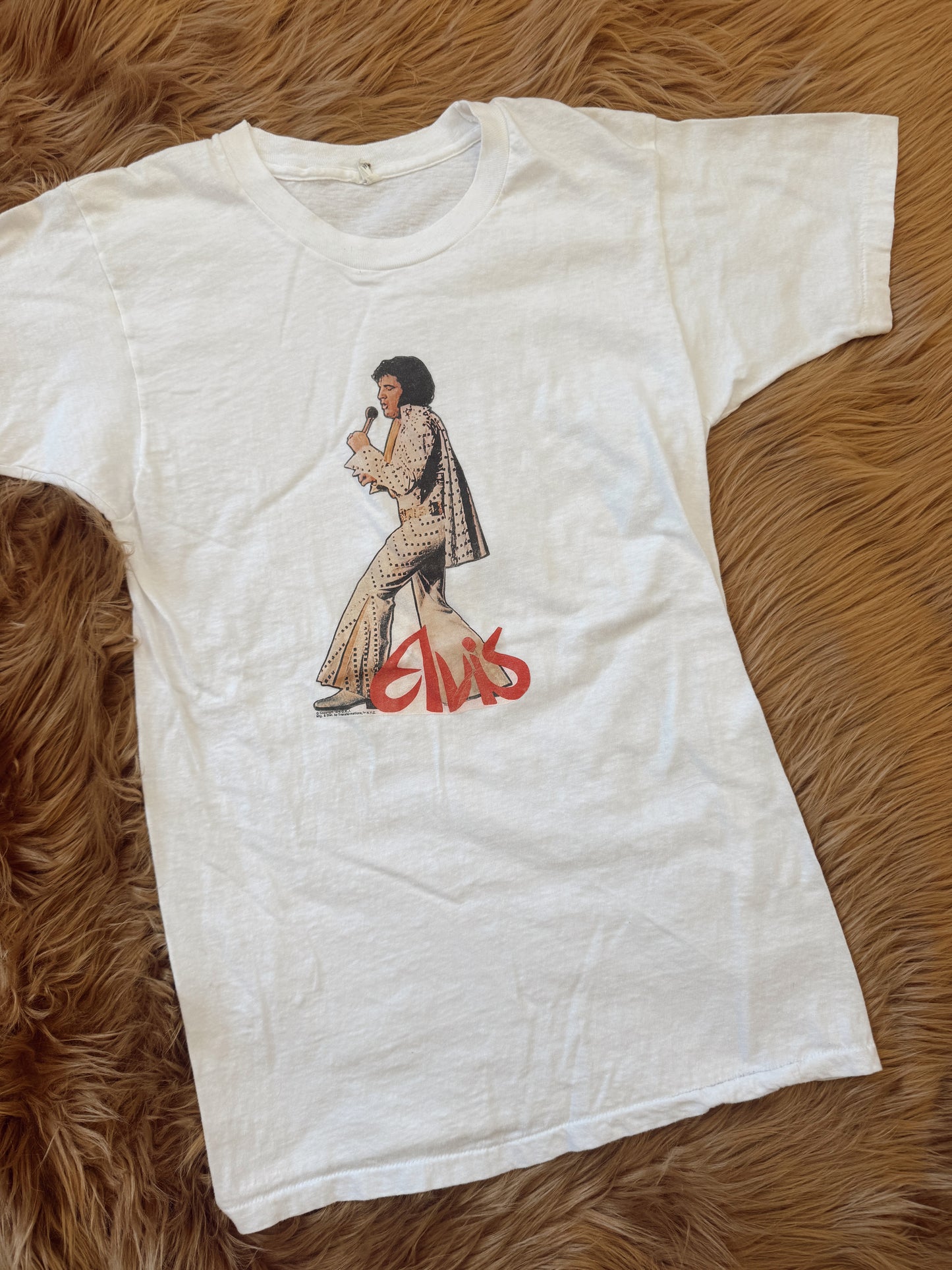 Vintage 1976 Elvis Iron On Tee