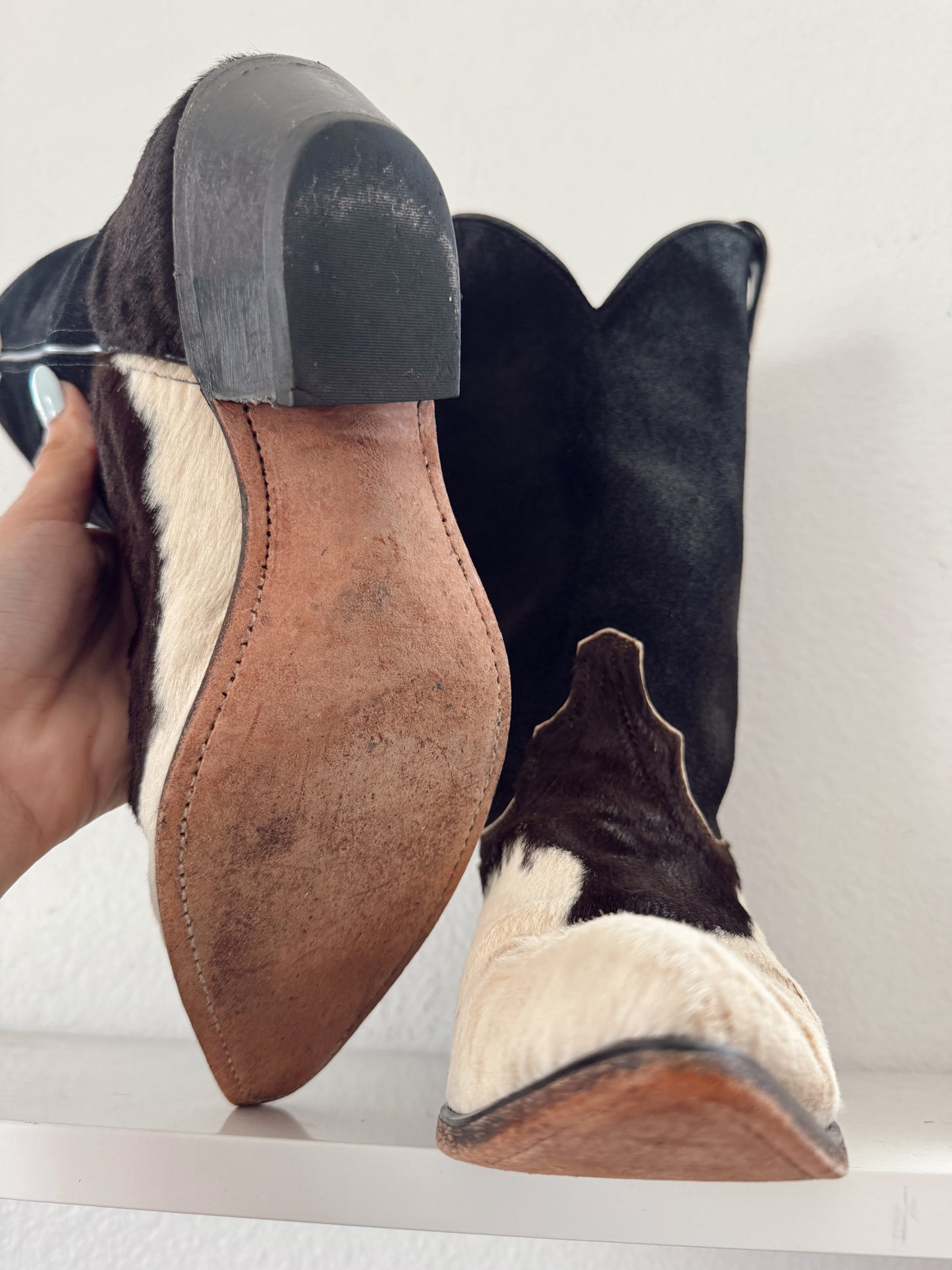 Vintage Cowhide Cowboy Boots