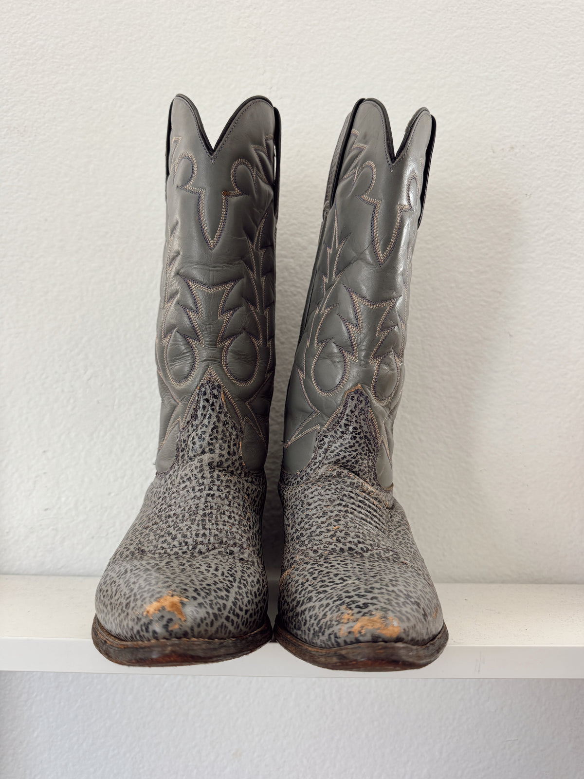 Vintage Gray Cowboy Boots